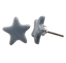 Grey Star Crackle Knob